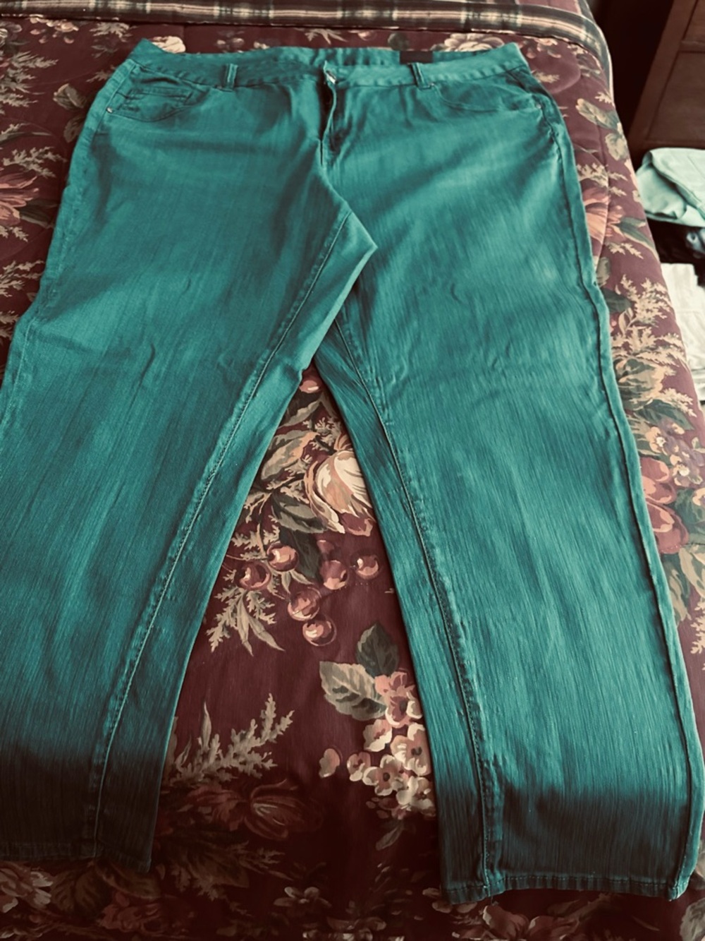 Lane Bryant Teal Straight-Leg Jeans